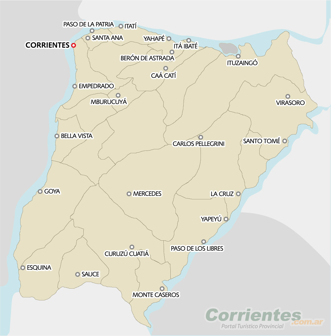 Mapa de Corrientes